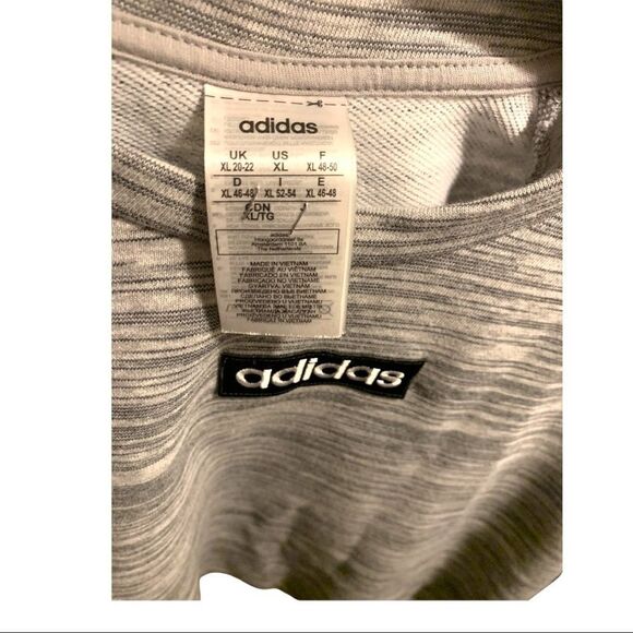 Adidas Heather Gray Black French Terry Sweatshirt - Picture 4 of 5